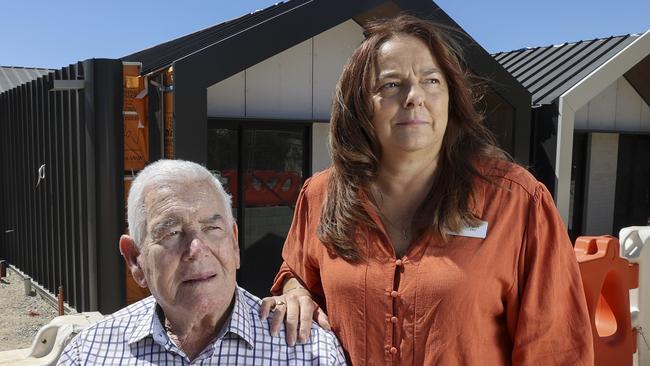 SA Water is refusing to connect Wheatfields' upgraded aged care facility to fire mains. Des Shanahan - former Mayor of  Light Council and current Resident Representative with CEO Pam Charnock at the almost completed new facility .20th February 2025 Picture: Brett Hartwig