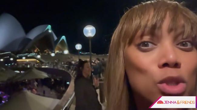 The model enjoys the sights of the iconic Sydney Opera House.