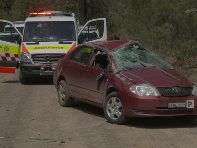 Madeleine Carter lost control of her car and crashed on a country road. Her friend Ebonie Wadwell suffered critical injuries. Picture: Channel 10