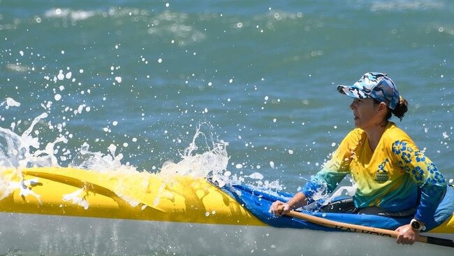 Vicki Levin completed the Marlin Coast challenge with her iron crew from Hekili Outrigger Canoe Club Photo: Steve Lewis