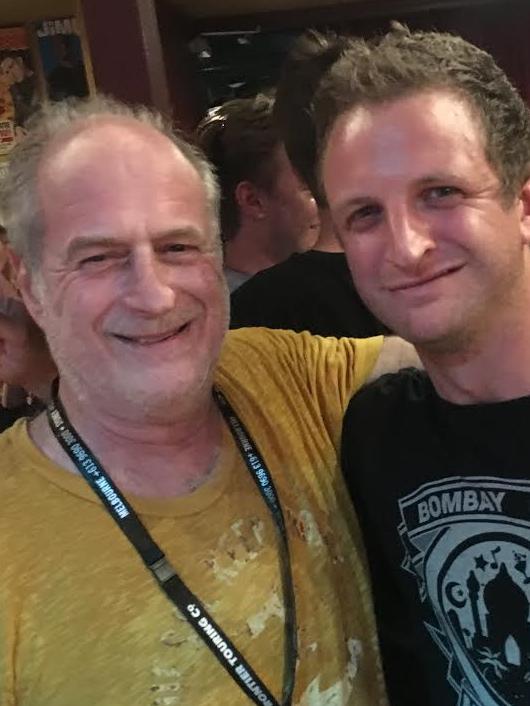 Aaron Glenane and the real Michael Gudinski.