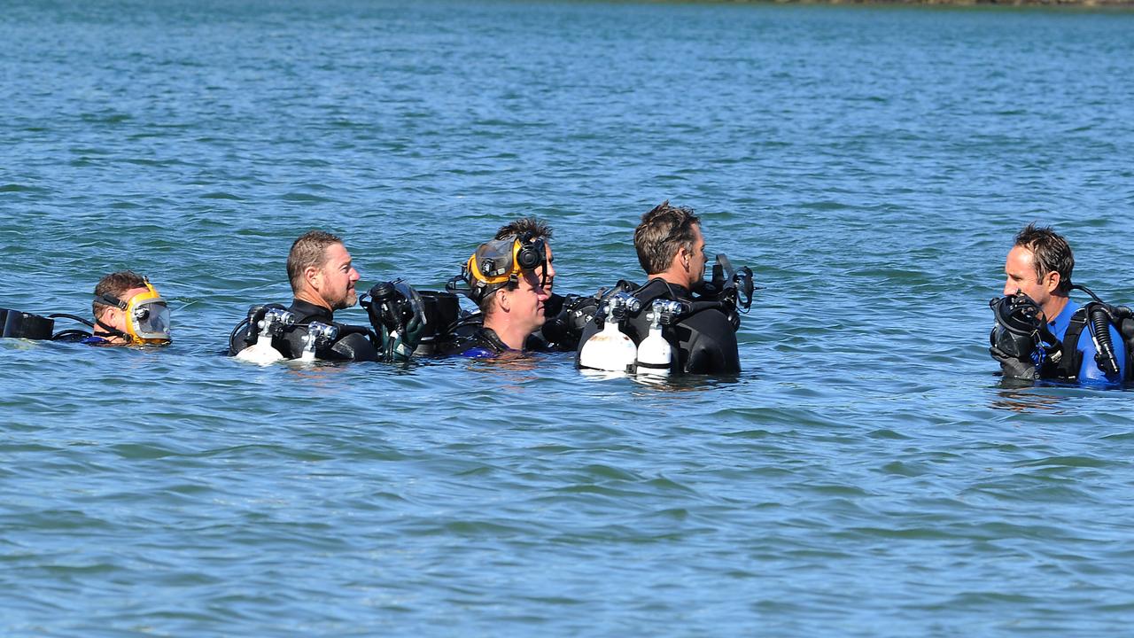 Police divers were still looking for clues yesterday. Picture: AAP image, John Gass