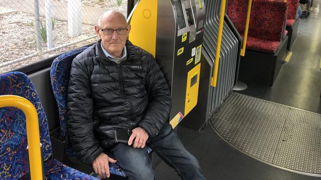 Commuter David, 85, from Glenelg East said he often sees anti-social behaviour on the tram. Picture: Supplied