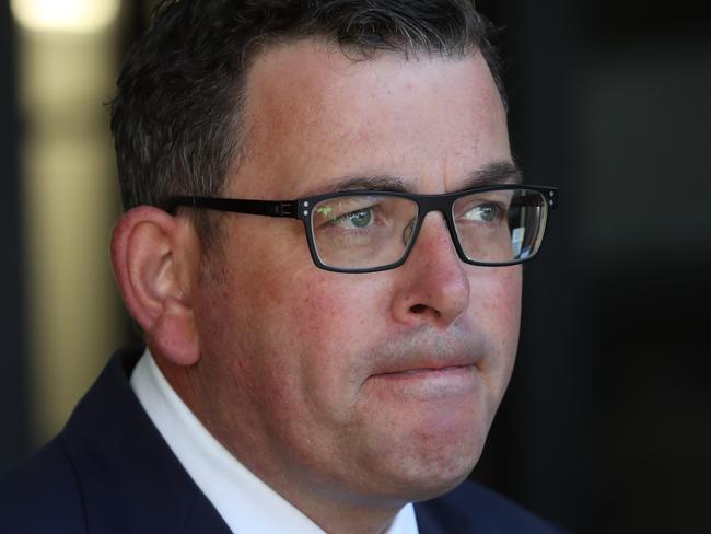 MELBOURNE, AUSTRALIA - NewsWire Photos, FEBRUARY 23, 2022. Victorian Premier Daniel Andrews holds a doorstop press conference at Parliament House. : NCA NewsWire / David Crosling