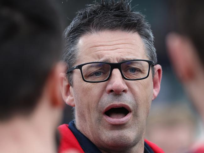 Redlegs head coach Jade Rawlings during the Round 16 SANFL match between Norwood and South Adelaide at Norwood Oval in Adelaide, Saturday, August 12, 2023. (SANFL Image/David Mariuz)