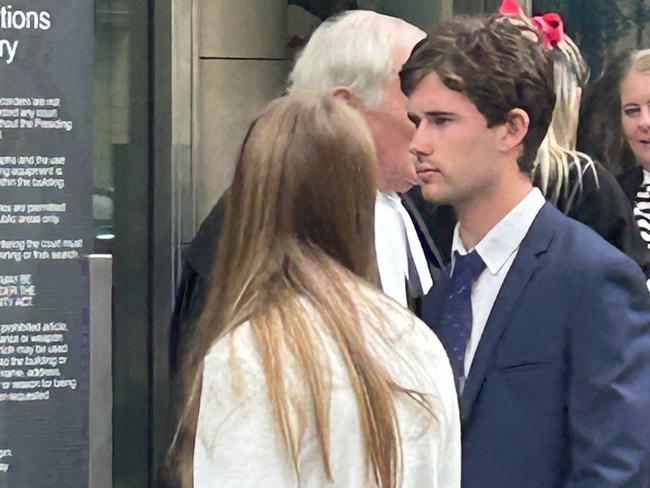 Oscar Waters leaves County Court after pleading guilty to dangerous driving causing the death of his mate Jake Munday in Cowes.