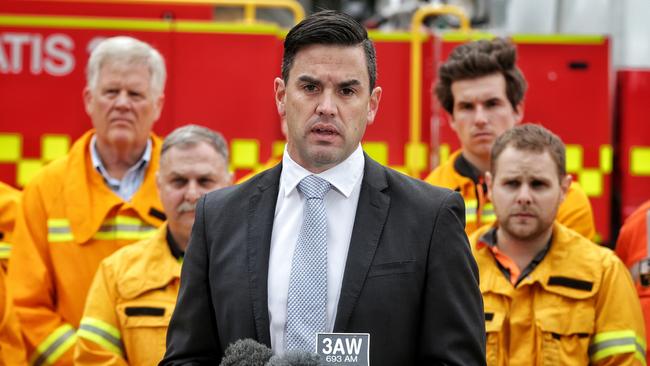 Mr Battin with the CFA. Picture: Hamish Blair