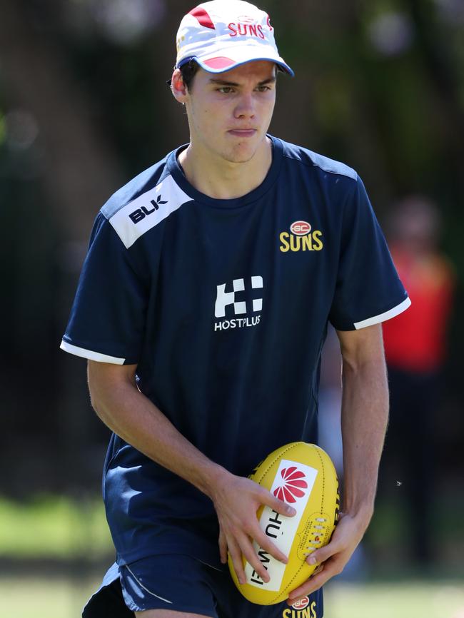 Draftee Jack Bowes during the Gold Coast Suns training session, Carrara, Gold Coast. Photo: Regi Varghese