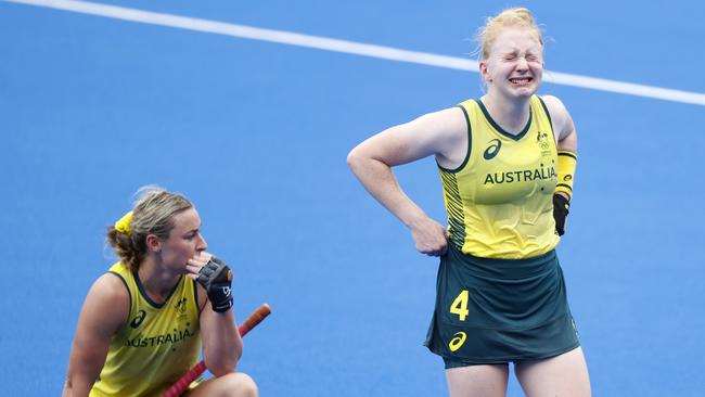 Amy Lawton, pictured for the Hockeyroos, injured her calf over the weekend. Picture: Alex Coppel