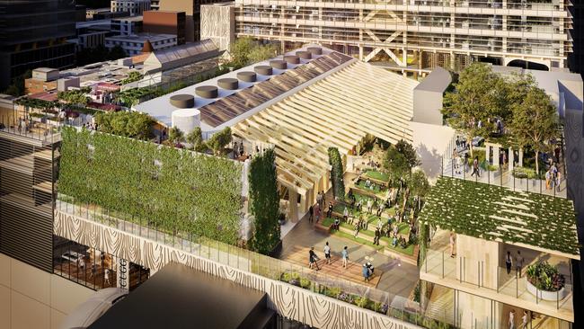 The proposed rooftop oasis at Melbourne Central. Digital image