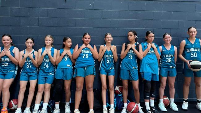 The North Gold Coast Seahawks under-14 girls squad.