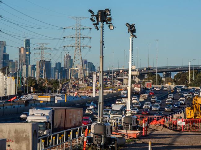 Work on the West Gate Tunnel set to grind to a halt as argby bargy with Transurban goes on. Have been told there's a good vantage spot for the site at the KFC on Williamstown Rd and on New St on South Kingsville. With a long lens you should be able to get some workers and steel structures being built from the KFC. Anything with white tarps is PFAS. Picture: Jason Edwards