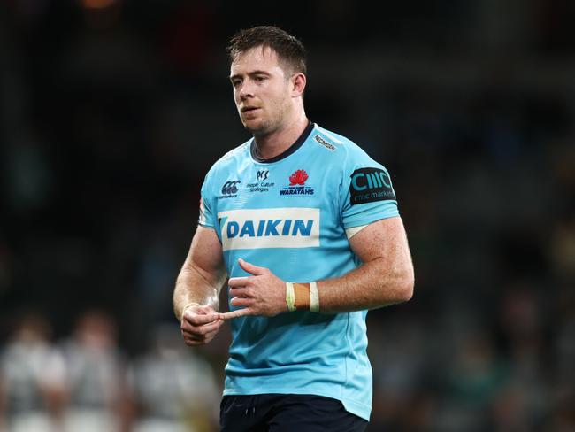 Jed Holloway leaves the field after being sent off during the round 11 Super Rugby match between the Waratahs and Sharks. Picture: Mark Metcalfe/Getty Images