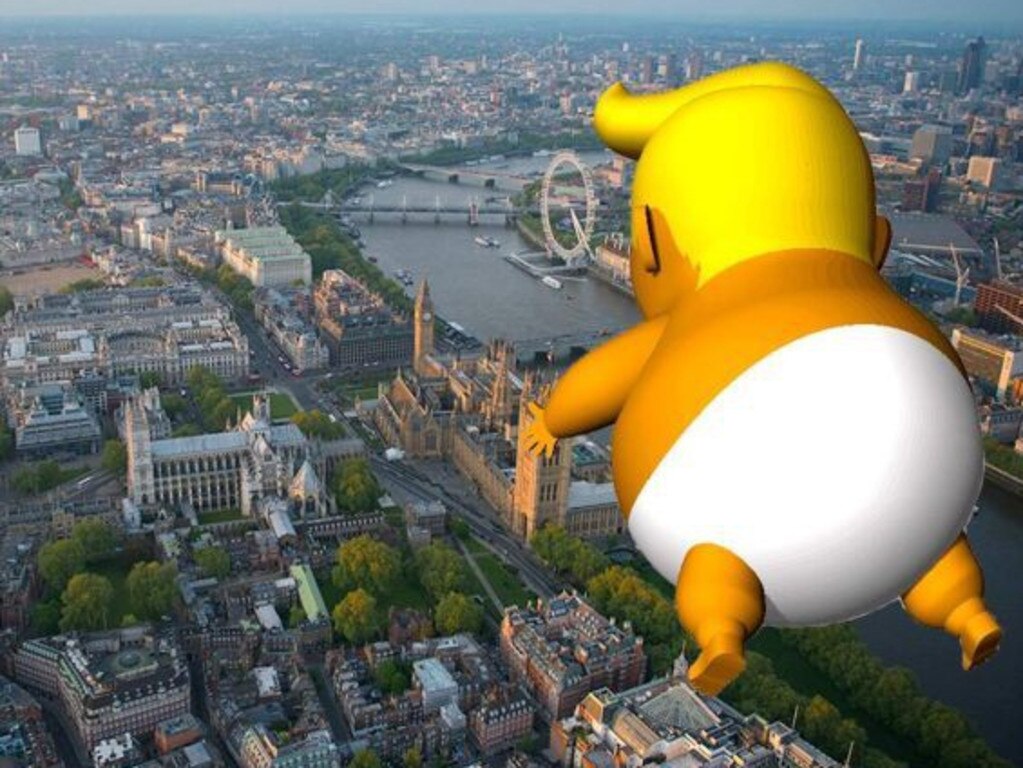 The Trump baby blimp will fly again! Protesters are considering alternative locations in case it isn't allowed over Parliament Square. Supplied: Crowdfunder/Trump Baby