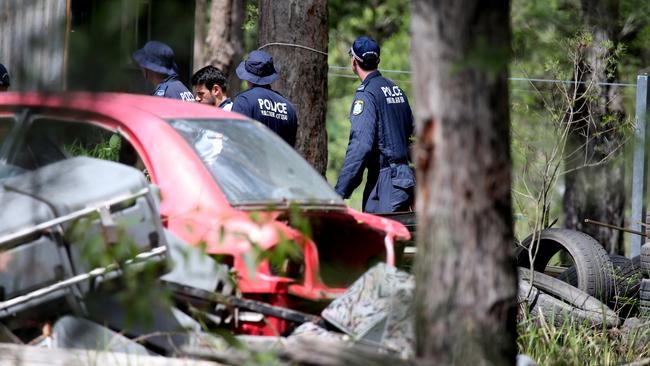 NSW Police conduct a search of a property at Herons Creek, north of Kendal, NSW, thought to be in relation to the disappearance of William Tyrrell. Picture: Nathan