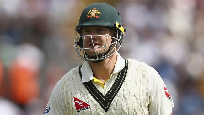 Shane Watson after being dismissed LBW by Mark Wood of England during day four of the First Ashes Test match between Australia and England at Cardiff in July 2015. Picture: Ryan Pierse/Getty Images