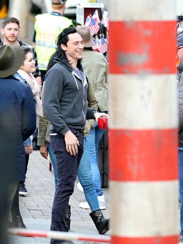 Tom Hiddleston on the production set of Thor in Brisbane. Picture: Jack Tran