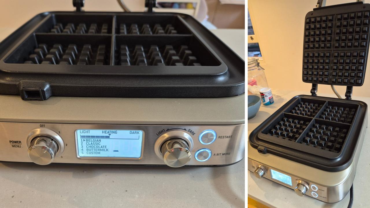 Stef loved the five smart settings to make her waffles to perfection. Picture: Stephanie Yip/news.com.au checkout.