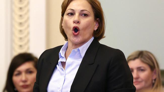 Deputy Premier Jackie Trad speaks during Question Time in Parliament House. AAP Image/Jono Searle)