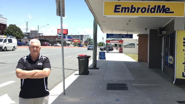 EmbroidMe owner Daryl Ragen will most likely relocate if the Northern Transitway removes all parking outside his Gympie Road shop at Chermside.