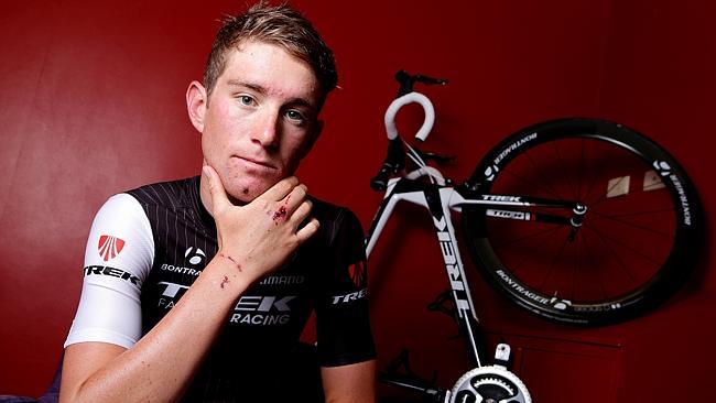 Calvin Watson, who was hit by a car last week, makes his WorldTour debut at the Tour Down Under. Picture: Sarah Reed. 