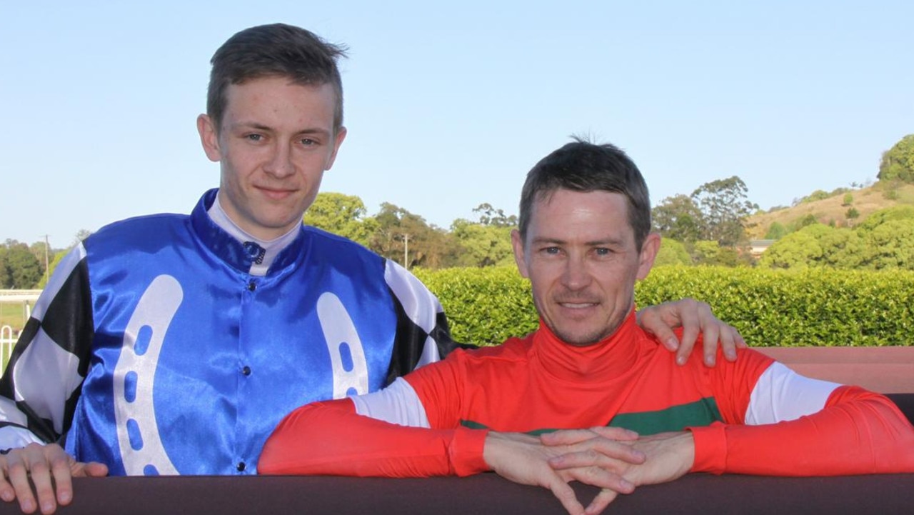 Dylan Gibbons and dad Andrew will ride in the Group 1 Doncaster Mile. Picture: Alison Paterson