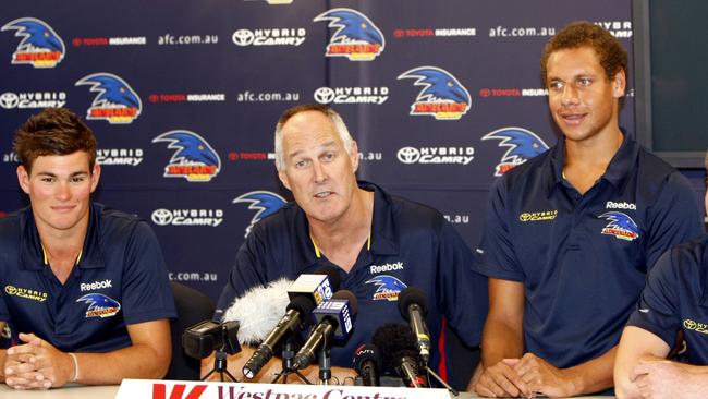 Then Adelaide recruiter Matthew Rendell, with Mitchell Grigg, Cameron Ellis-Yolmen and Nick Joyce after the 2011 draft, was sacked by the club for a throwaway line.