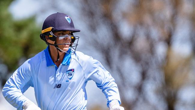 Liam Roche in action for Country NSW in the 2023 under-17 national cricket championships. Picture: Linda Higginson / Cricket Australia