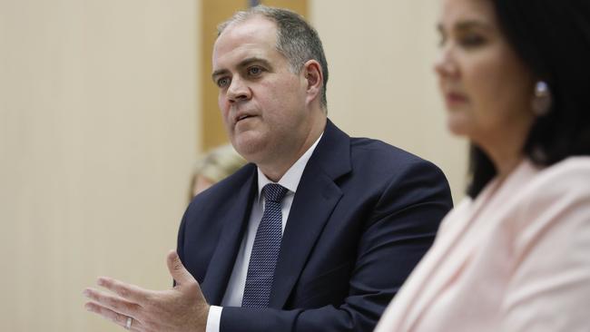 Managing Director of the ABC David Anderson answers questions in Senate Estimates at Parliament House in Canberra. Picture: Sean Davey