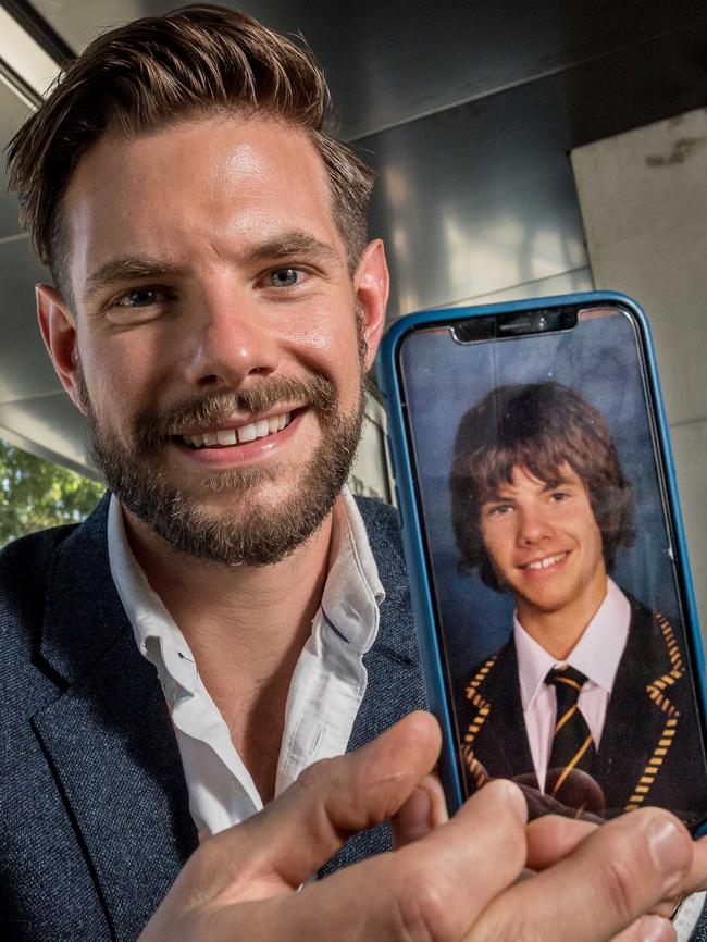 Alex Papas had his hair cut by Mr Brown when he was a student at Trinity more than a decade ago. Picture: Jake Nowakowski