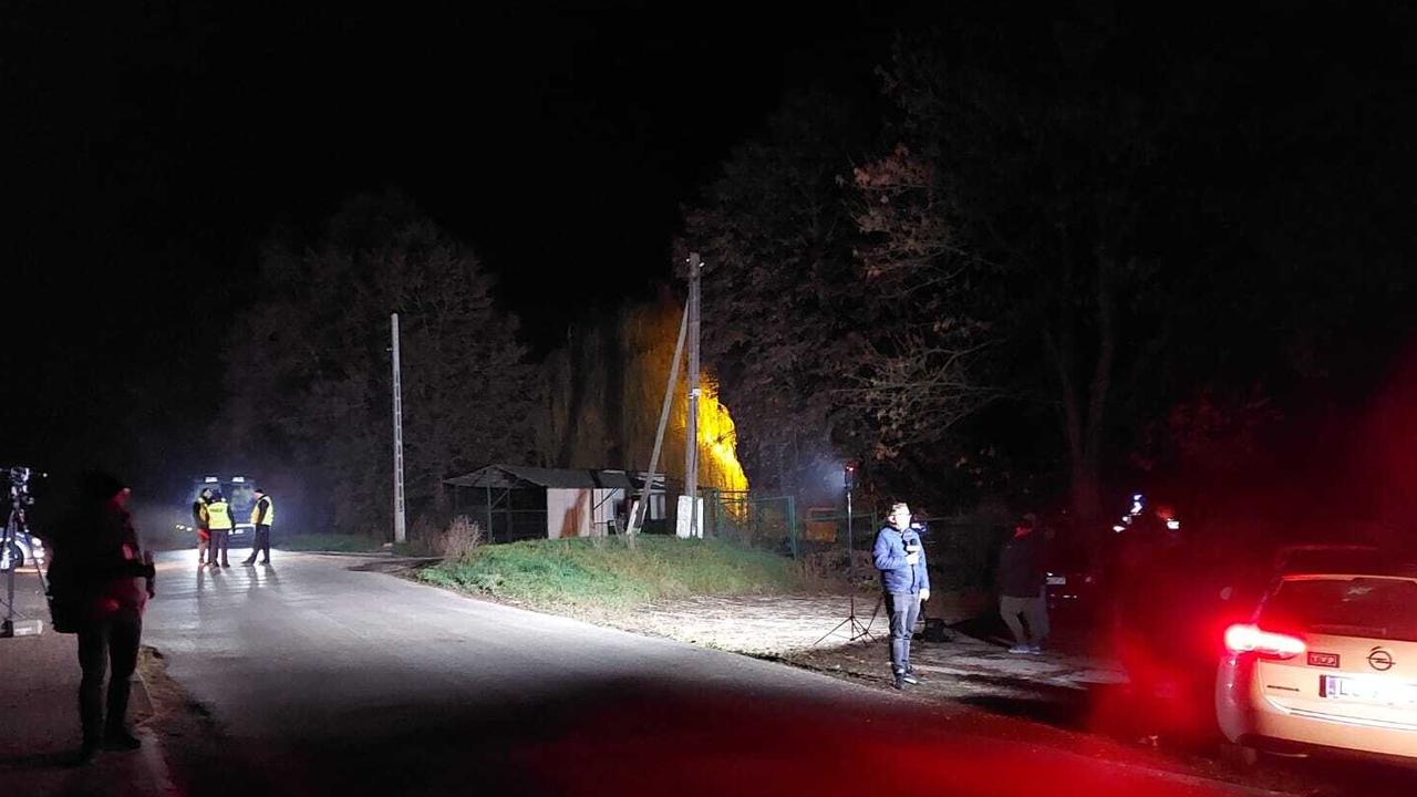 Security forces take measures in Przewodow village on the Ukrainian border after two people were killed in a suspected missile attack in Poland. Picture: Darek Puchala/Anadolu Agency via Getty Images