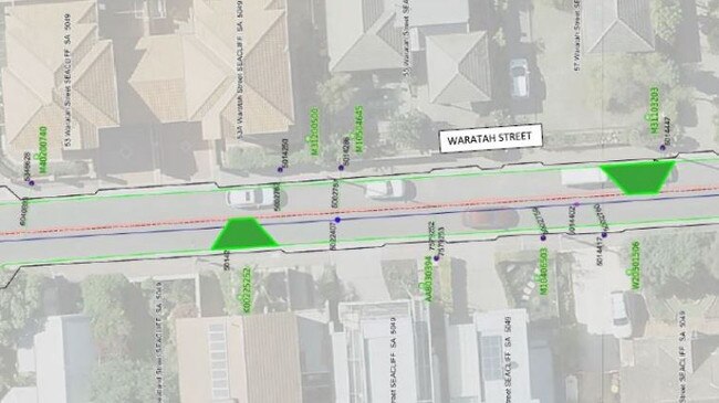 Single Lane Slow Points example – Waratah St. Pic: City of Holdfast Bay