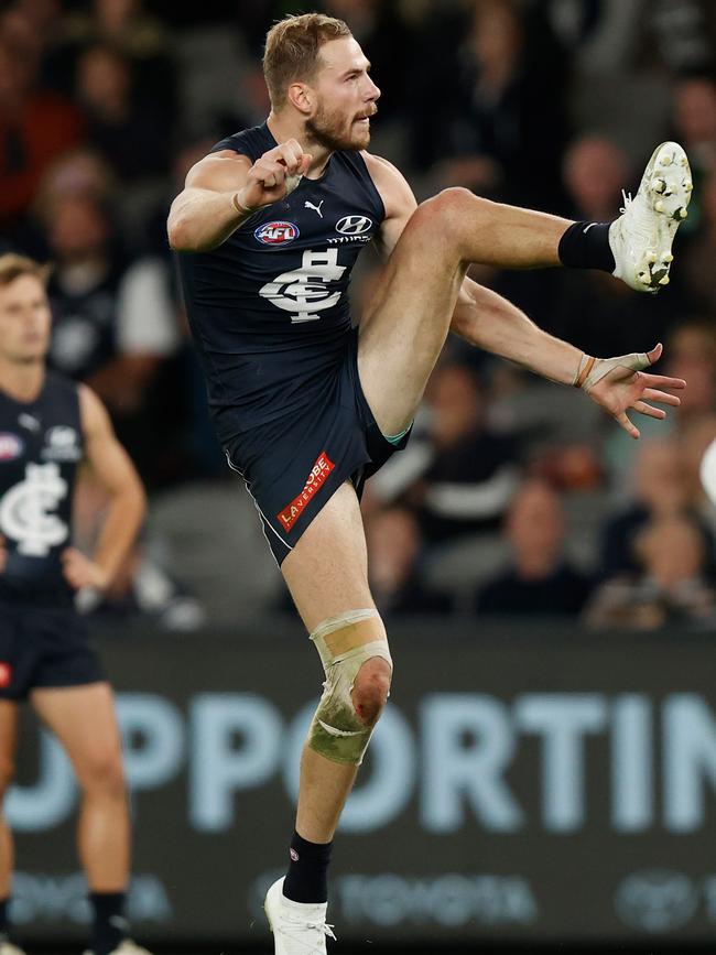 Harry McKay booted four goals in the big win over North Melbourne. Picture: Michael Willson/AFL Photos