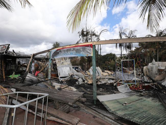 Middle Of Nimbin Like A ‘big Black Hole’ After Fire Guts Rainbow Cafe 