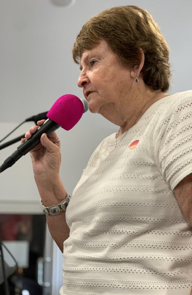 Nita Volker sings a song at the Sarina Country Music Family Afternoon. Picture: Duncan Evans