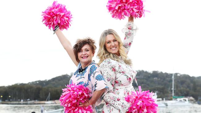 Former cheerleaders Anne Henderson from the Penrith Panthers and Monique Carroll from the Manly Sea Eagles, for the 55 year anniversary of cheerleading in the NRL. Picture: Tim Hunter.