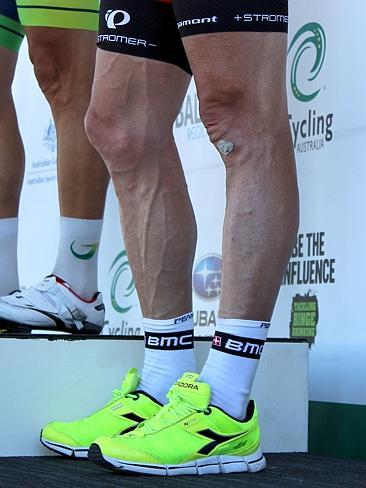 Cadel Evans' silver-medal winning race legs. Picture: Reece Homfray