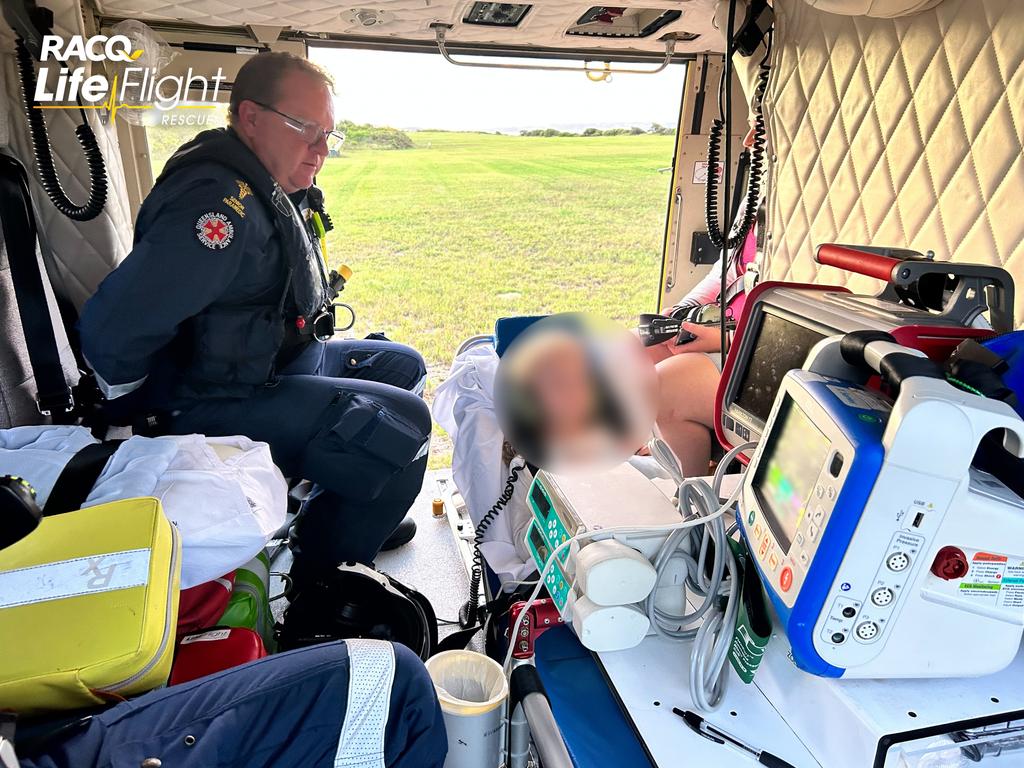 A 6-year-old girl was flown off Fraser Island on Monday.