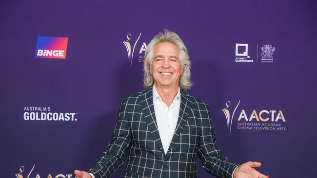 Brian Nankervis arrive on the Red Carpet at the 2024 Aacta Awards at HOTA on the Gold Coast. Picture: Glenn Campbell