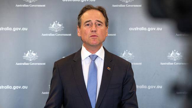 MELBOURNE, AUSTRALIA - NewsWire Photos - SEPTEMBER 23, 2021. Greg Hunt Federal Minister for Health and Aged Care speaks at a  Press conference at his electorate office in Somerville. Picture: NCA NewsWire/Sarah Matray