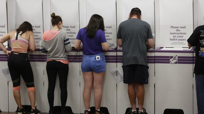 It may be a good idea for people to vote early this year if they want to avoid delays at polling booths on election day. Picture: Robert Pozo/AAP