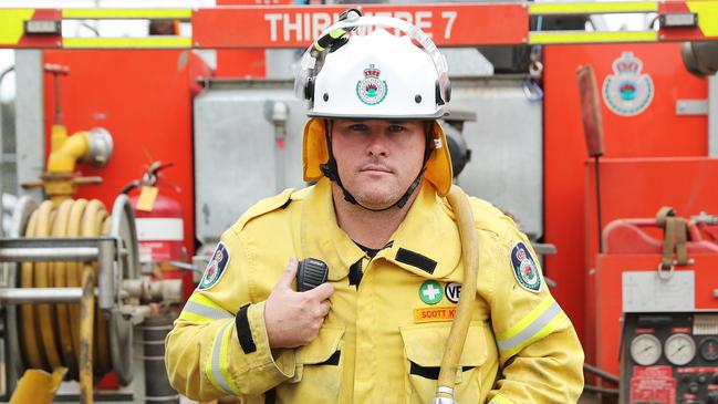 Volunteer Scott King who helped fight the fires at Balmoral and Hilltop. Picture Rohan Kelly