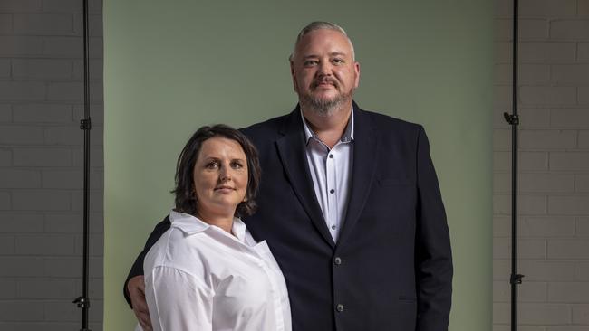 Beck Rogers and her husband Will. Picture: Sean Davey