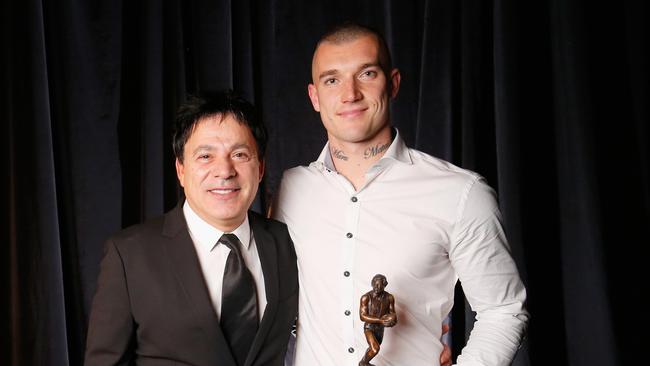 Dustin Martin with his manager Ralph Carr. (Photo by Darrian Traynor/Getty Images)