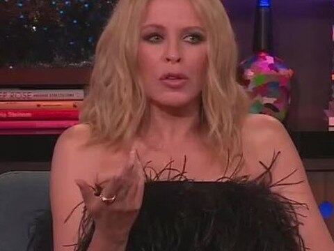 Kylie Minogue opened up about her legal stoush with Kylie Jenner on Watch What Happens Live in the US. Picture: Supplied