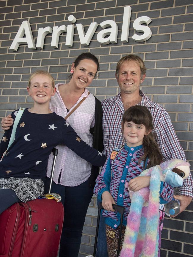 The Kerr family from Victoria made it to their holiday in Cairns. Photo: Brian Cassey