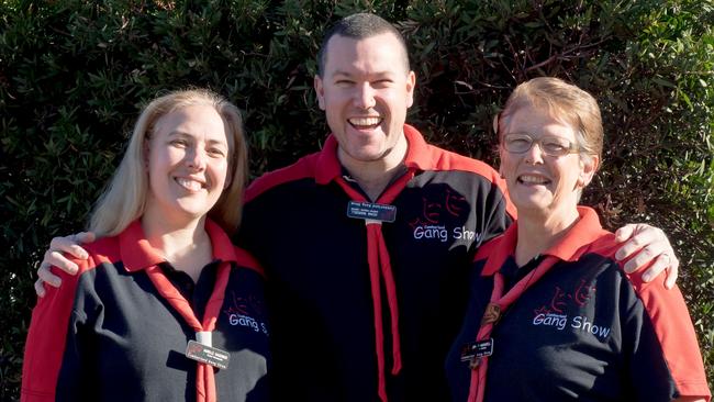 Narelle Sauerbier with brother Adam Wardell and their mum Jenny have been part of the Cumberland Gang Show for 30 years. Picture: Tim Searle Photography