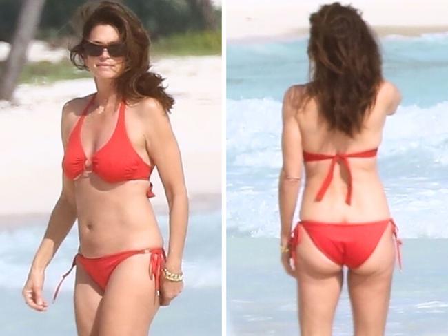 Cindy Crawford's incredible bikini body at 58. Picture: Backgrid