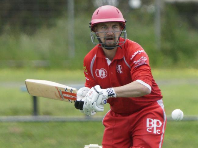 MPCA cricket: Langwarrin v Baden Powell. Rhys Elmi  batting for Baden Powel. Picture: Valeriu Campan