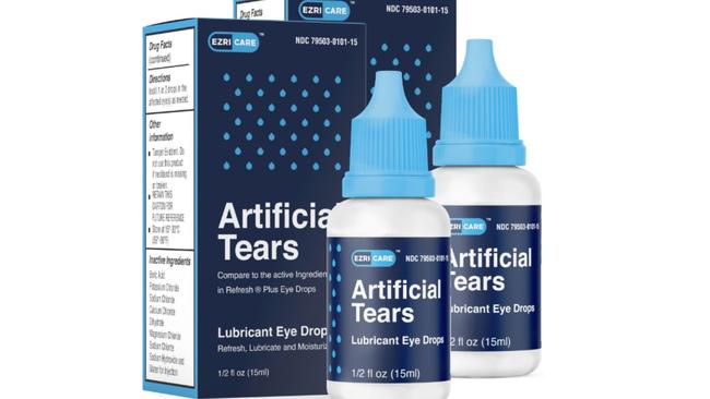 Artificial Tears eye drops are being recalled over contamination fears in the US. Picture: EzriCare